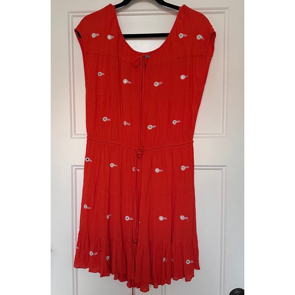 Anthropologie Leifnotes Dress Womens‎ 6 Mini Gauzy Textured Tiered Boho Mini